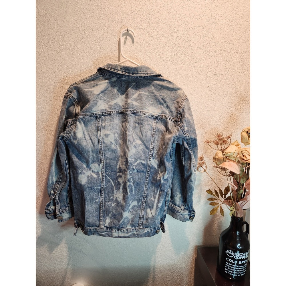 Madewell Distressed Bleach Denim Jacket, Size XS - Picture 2 of 5
